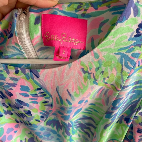 Lilly Pulitzer Darlah Stretch Dress - Blue/Green/Pink - Size 2 - Picture 4 of 13